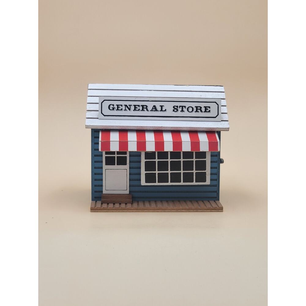 Vtg General Store Wooden Music Box Plays “My Favorite Thing” WORKS